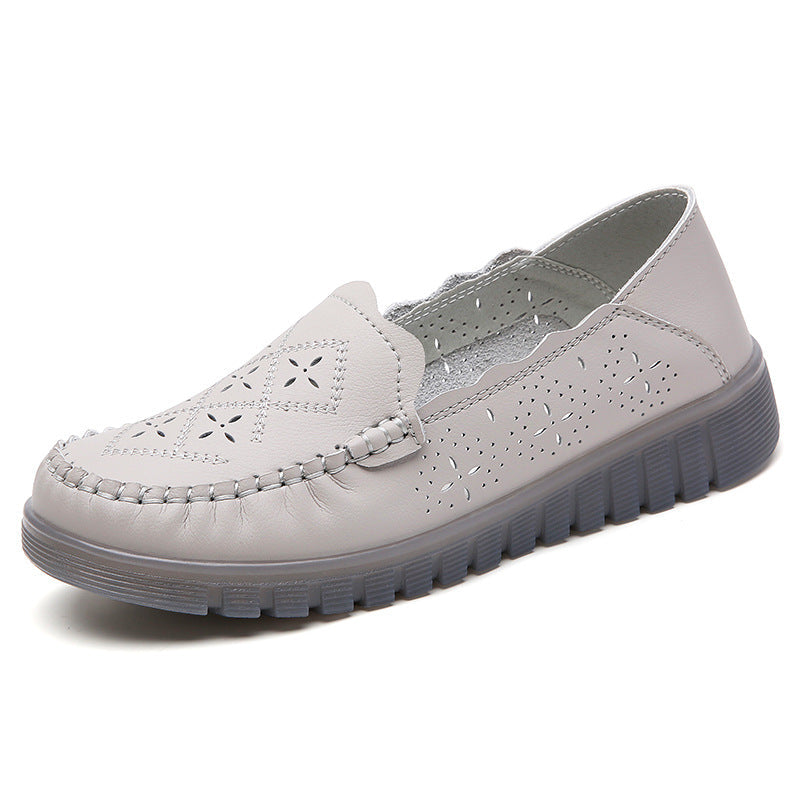 Zapatos de piel auténtica para mujer con superficie suave