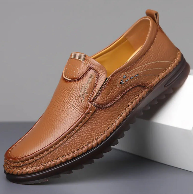 Zapatos cuero slip on hombre, suela antideslizante