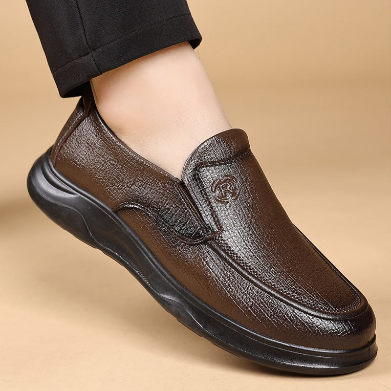 Zapatos de hombre de cuero auténtico con suela de goma (versión mejorada)
