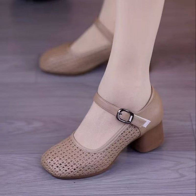 Sandalias de tacón alto transpirables
