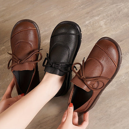 zapatos planos de punta redonda para mujer