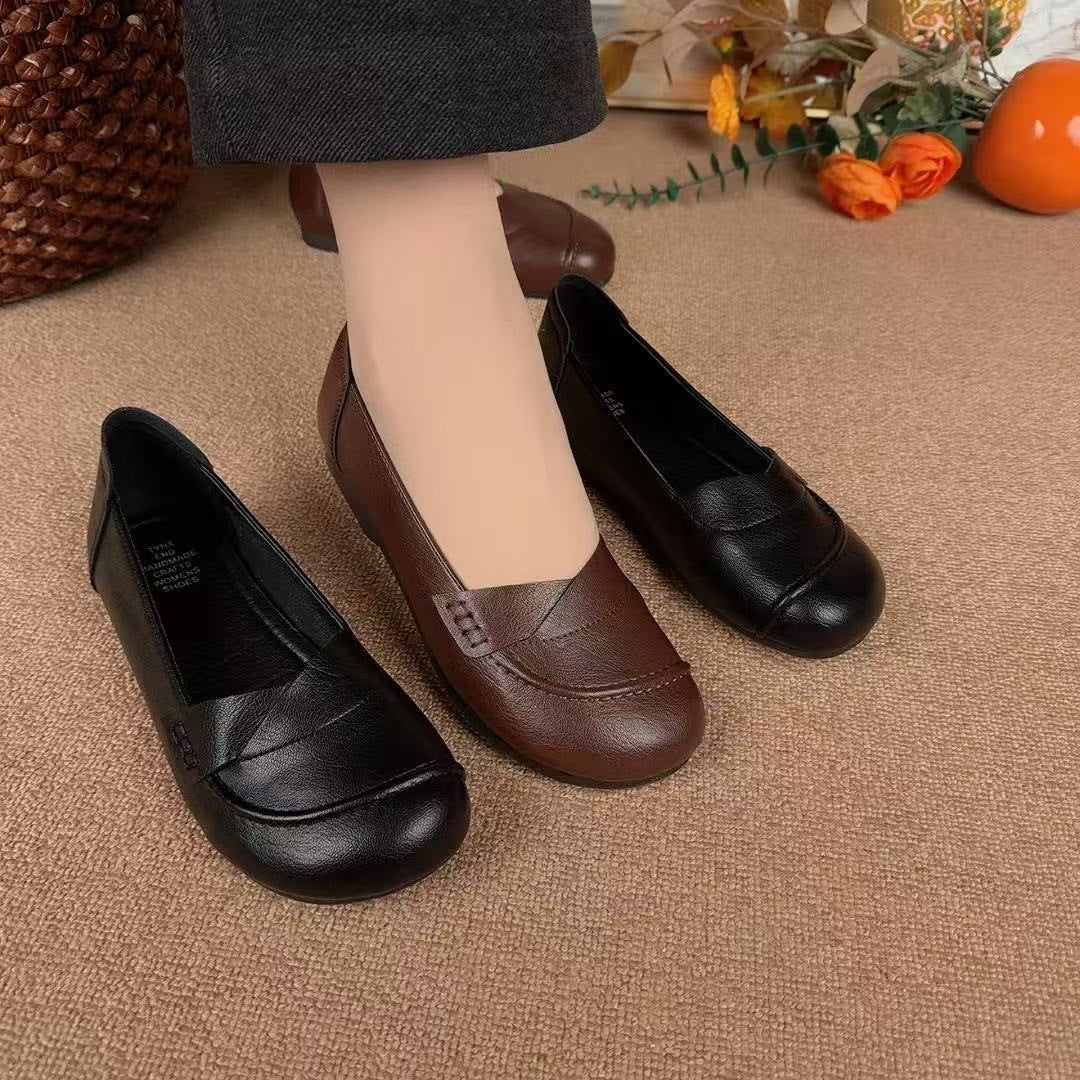 Zapatos de piel de corte bajo para mujer