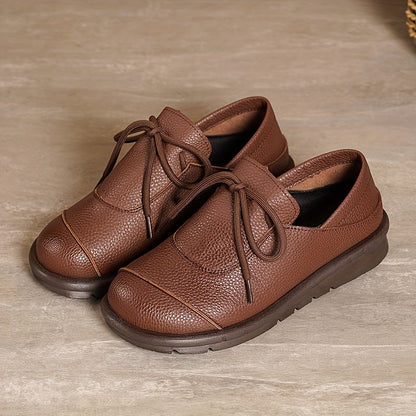 zapatos planos de punta redonda para mujer