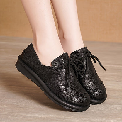 zapatos planos de punta redonda para mujer