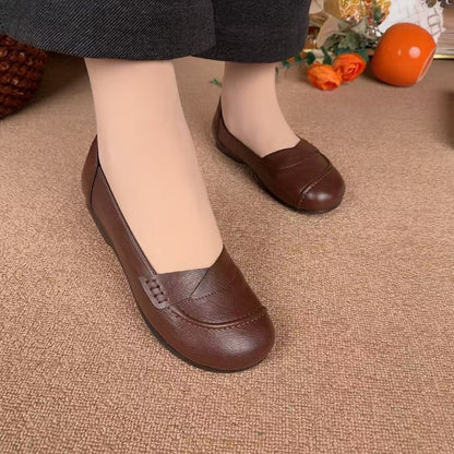 Zapatos de piel de corte bajo para mujer