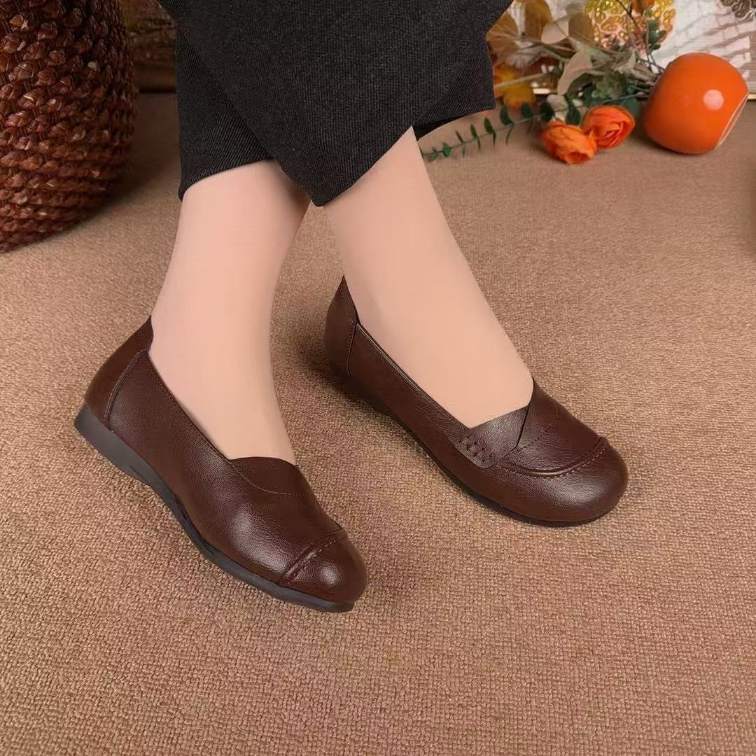 Zapatos de piel de corte bajo para mujer