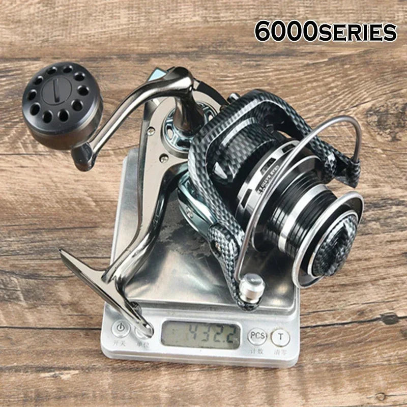 Carrete de pesca con rueda giratoria de metal completo