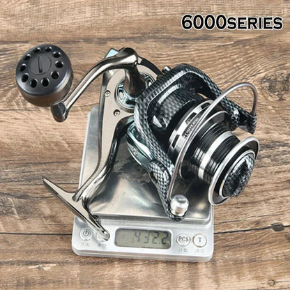 Carrete de pesca con rueda giratoria de metal completo