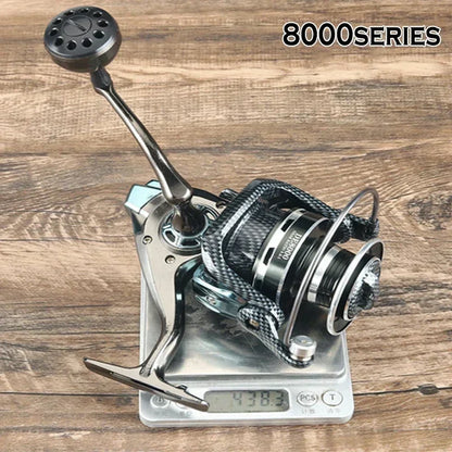 Carrete de pesca con rueda giratoria de metal completo