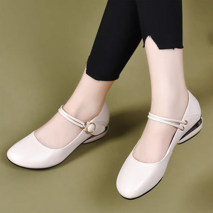 Zapatos planos de mujer con tacón grueso