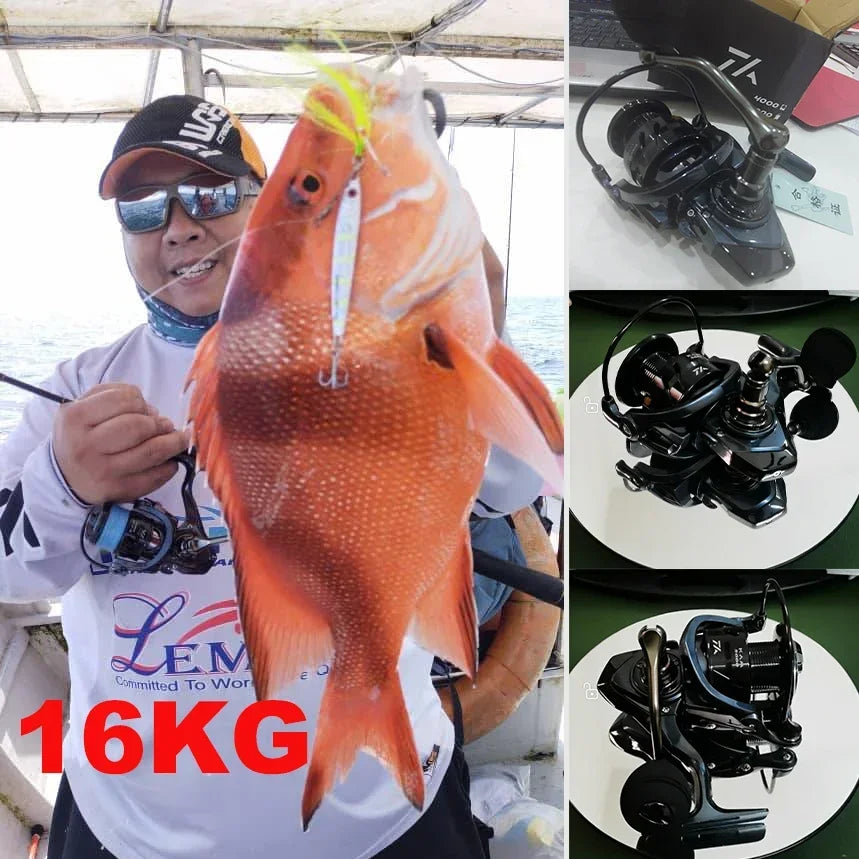 Carrete de pesca totalmente metálico