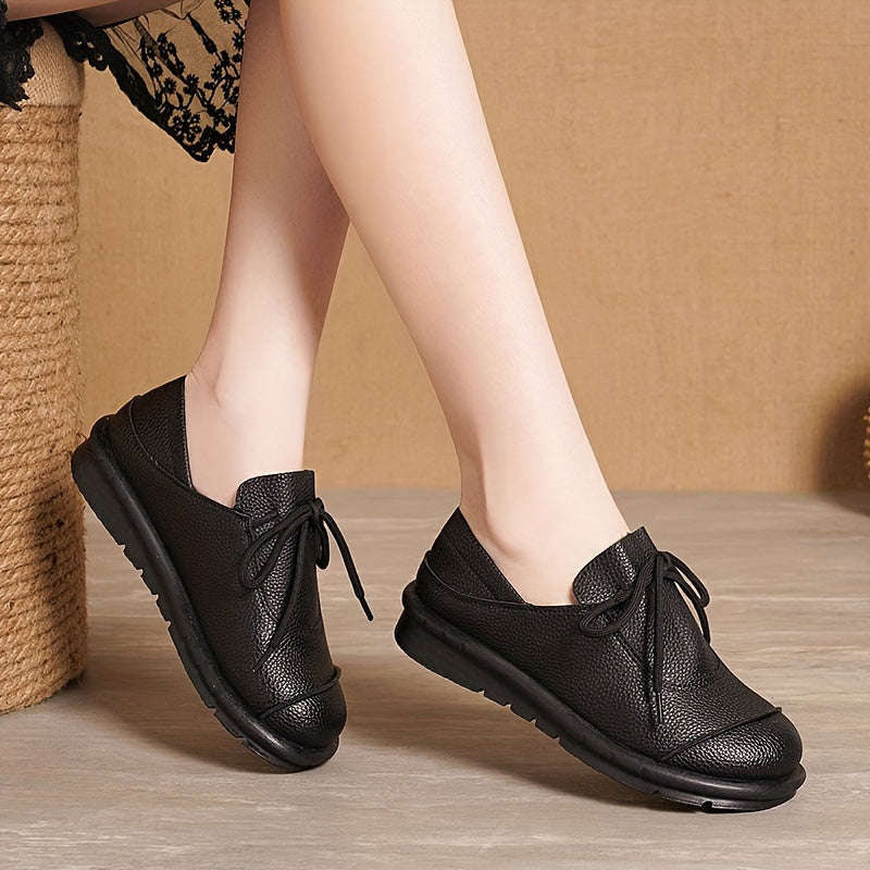 zapatos planos de punta redonda para mujer