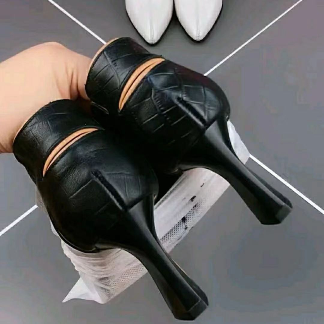 Zapatos de piel de tacón alto 2025