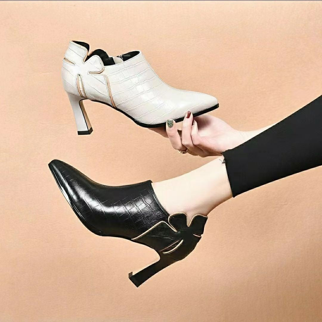 Zapatos de piel de tacón alto 2025
