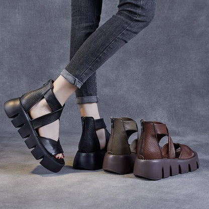 Sandalias de tacón con cremallera trasera