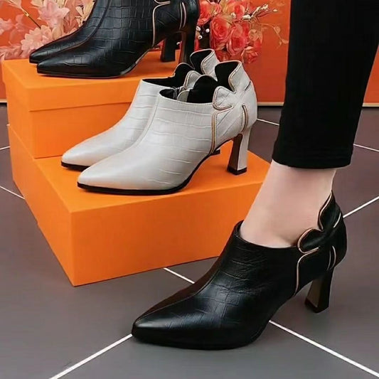 Zapatos de piel de tacón alto 2025