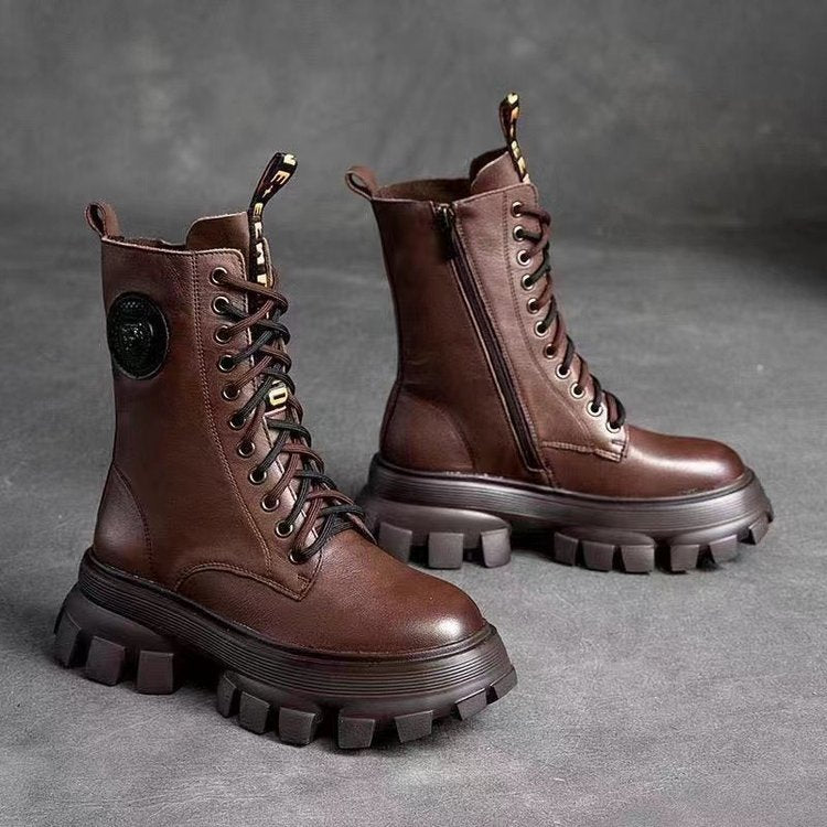 Botas Martin altas con suela gruesa y forro polar