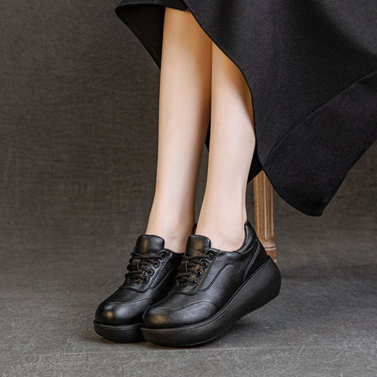Botines retro de cuero auténtico