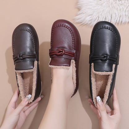Zapatos de algodón de piel femenina (nudo)