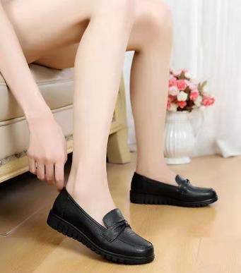 Zapatos de Piel Cómodos con Lazo para Mujer