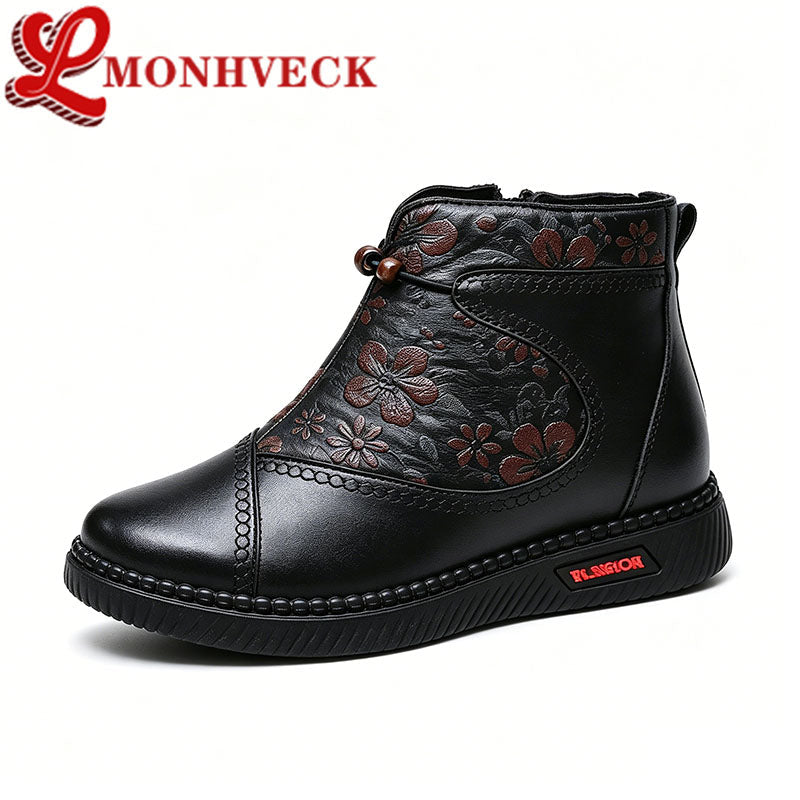 Zapatos de mujer de piel y algodón (estampado)