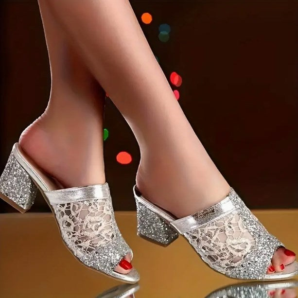 sandalias de tacón de bloque de moda para mujer