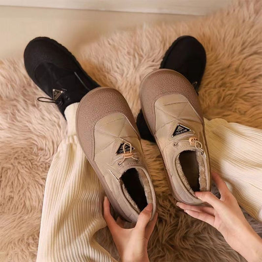 Zapatos casuales forrados de polar con hebilla elástica