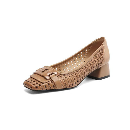 Zapatos de piel – Punta cuadrada estilo francés