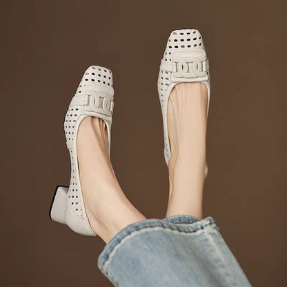 Zapatos de piel – Punta cuadrada estilo francés