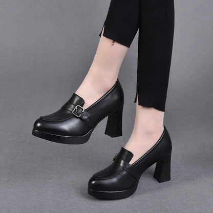 Tacones altos 100% cuero genuino