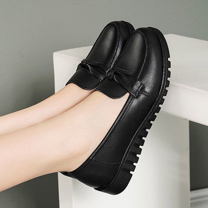 Zapatos de Piel Cómodos con Lazo para Mujer