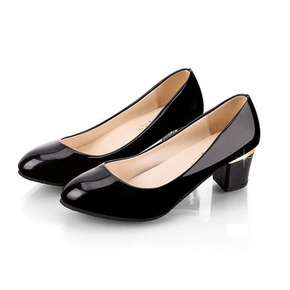 tacones gruesos con lazo