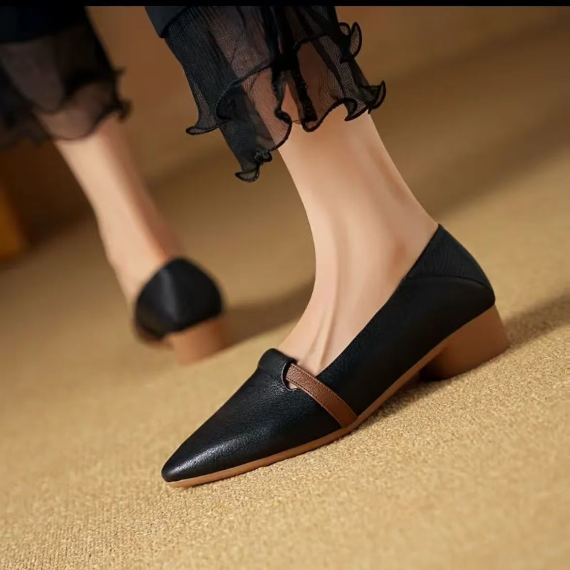 Tacones Cómodos de Piel Suave