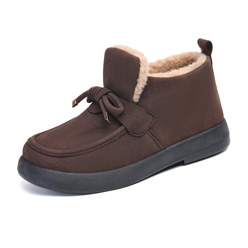 Zapatos de algodón para mujeres (lazo marrón)