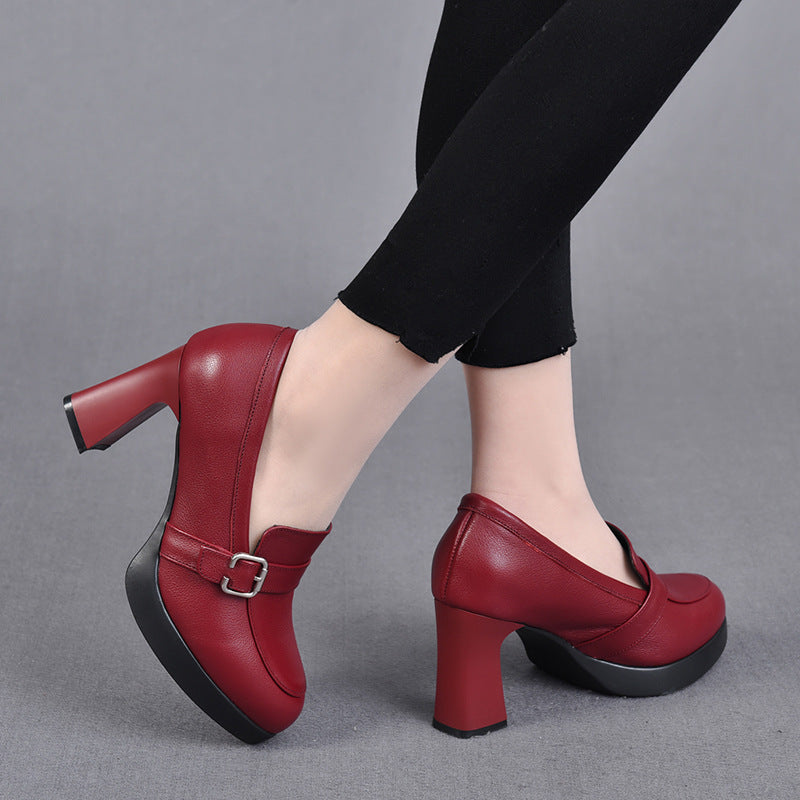 Tacones altos 100% cuero genuino