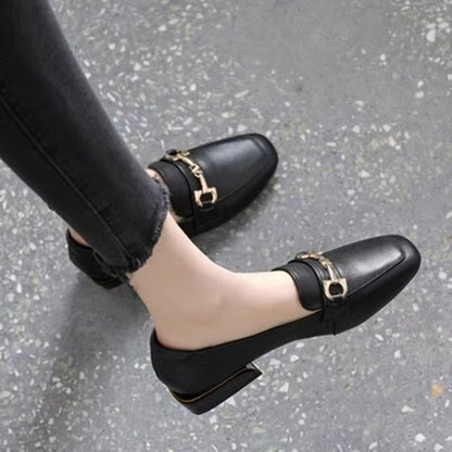 2026 nuevos zapatos de cuero con punta cuadrada