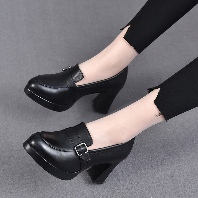 Tacones altos 100% cuero genuino