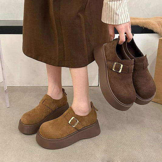 Zapatos Suaves con Hebilla y Plataforma