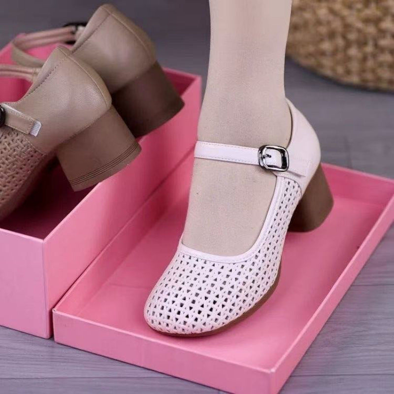 Sandalias de tacón alto transpirables