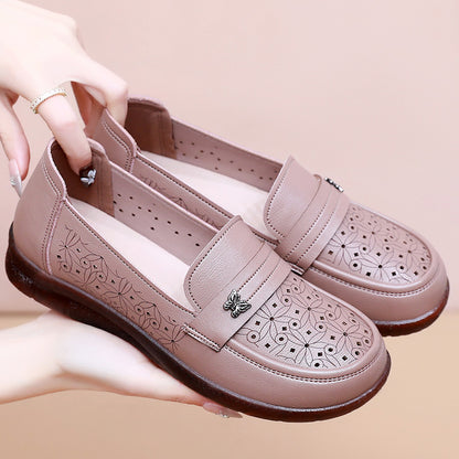 Zapatos de cuero de tendón de buey con suela blanda