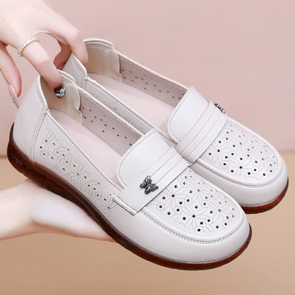 Zapatos de cuero de tendón de buey con suela blanda