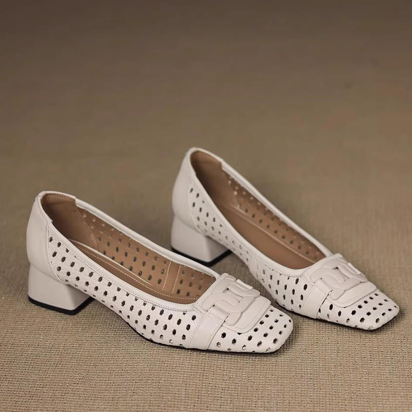 Zapatos de piel – Punta cuadrada estilo francés