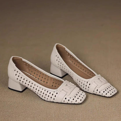 Zapatos de piel – Punta cuadrada estilo francés